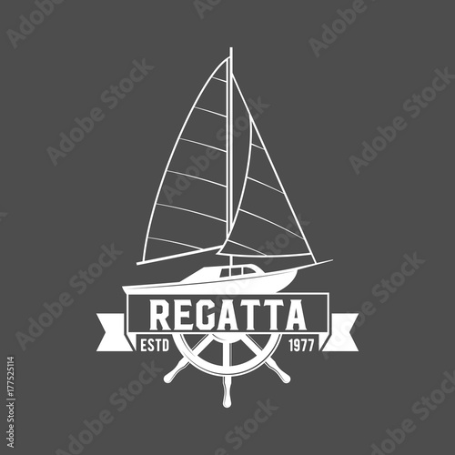 set of yachting badges and logos