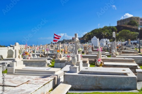 Cemetery by the ocean in San Juan, Puerto Rico