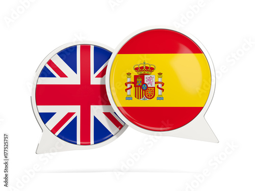 Free Download Chat bubbles of UK and Spain isolated on white - GFXLoad