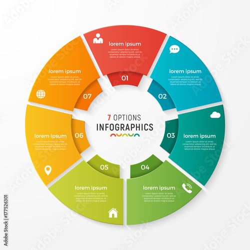 Vector circle chart infographic template for presentations, adve