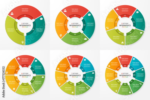 Vector circle chart infographic templates for presentations, adv