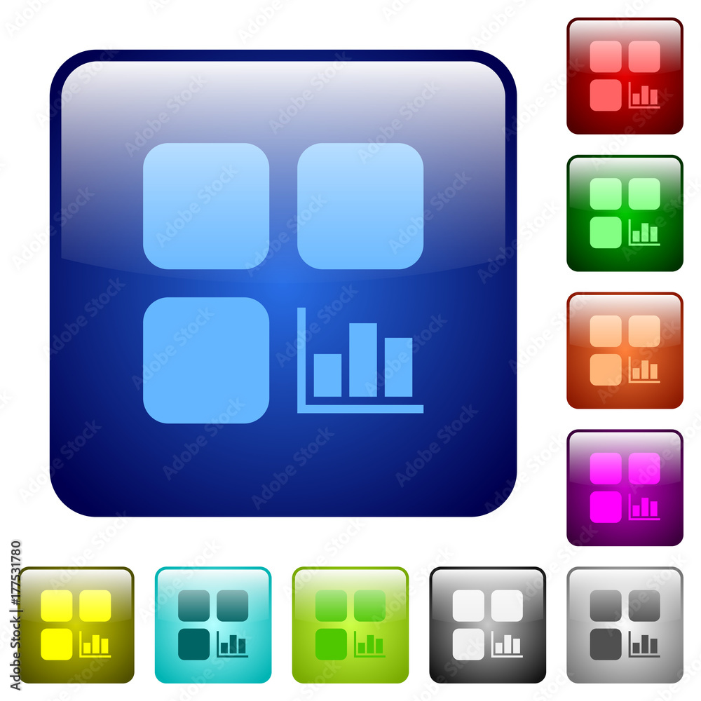 Component statistics color square buttons Component statistics color square buttons