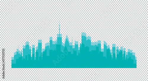 Set of vector cities silhouette