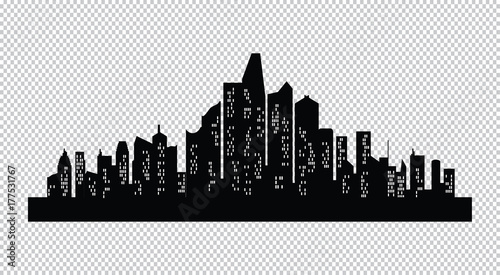 Set of vector cities silhouette