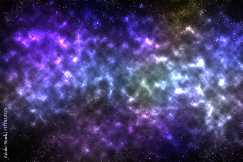 Universe filled with star, nebula and galaxy, colorful night skies llustration background