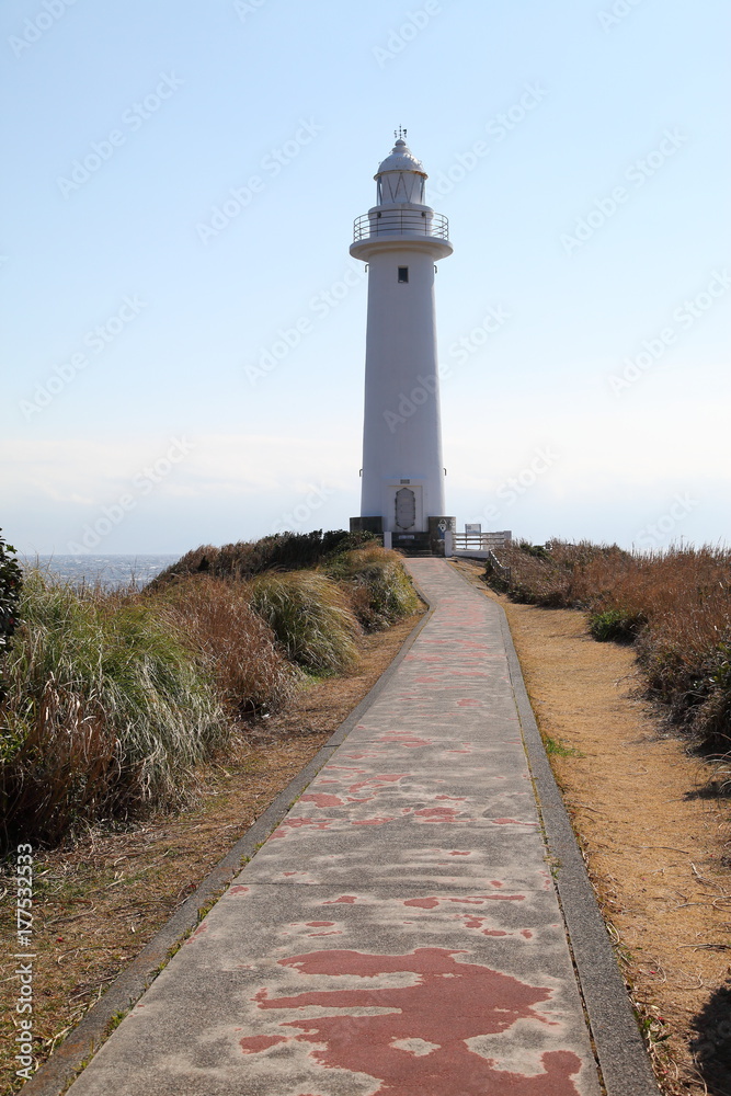 Old lighthouse at Cape Tsumekizaki in Shimoda, JAPAN Old lighthouse at Cape Tsumekizaki in Shimoda, JAPAN