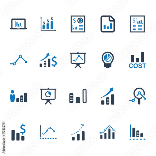 Business Graphical Report Icons © bismillah_bd