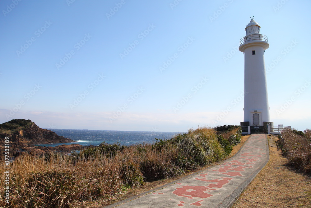 Old lighthouse at Cape Tsumekizaki in Shimoda, JAPAN