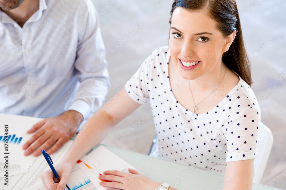 Happy entrepreneur or freelancer in an office or home Happy entrepreneur or freelancer in an office or home