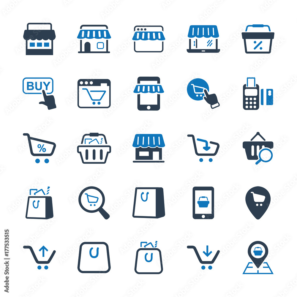 Shopping Icons - Blue Version Shopping Icons - Blue Version