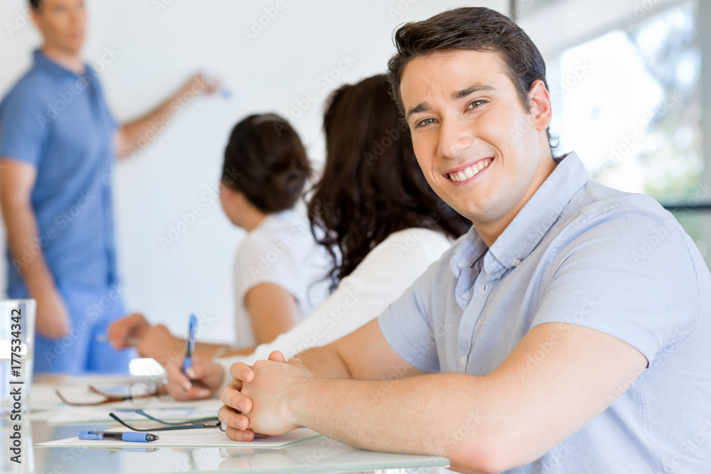 Business meeting with presentation Business meeting with presentation