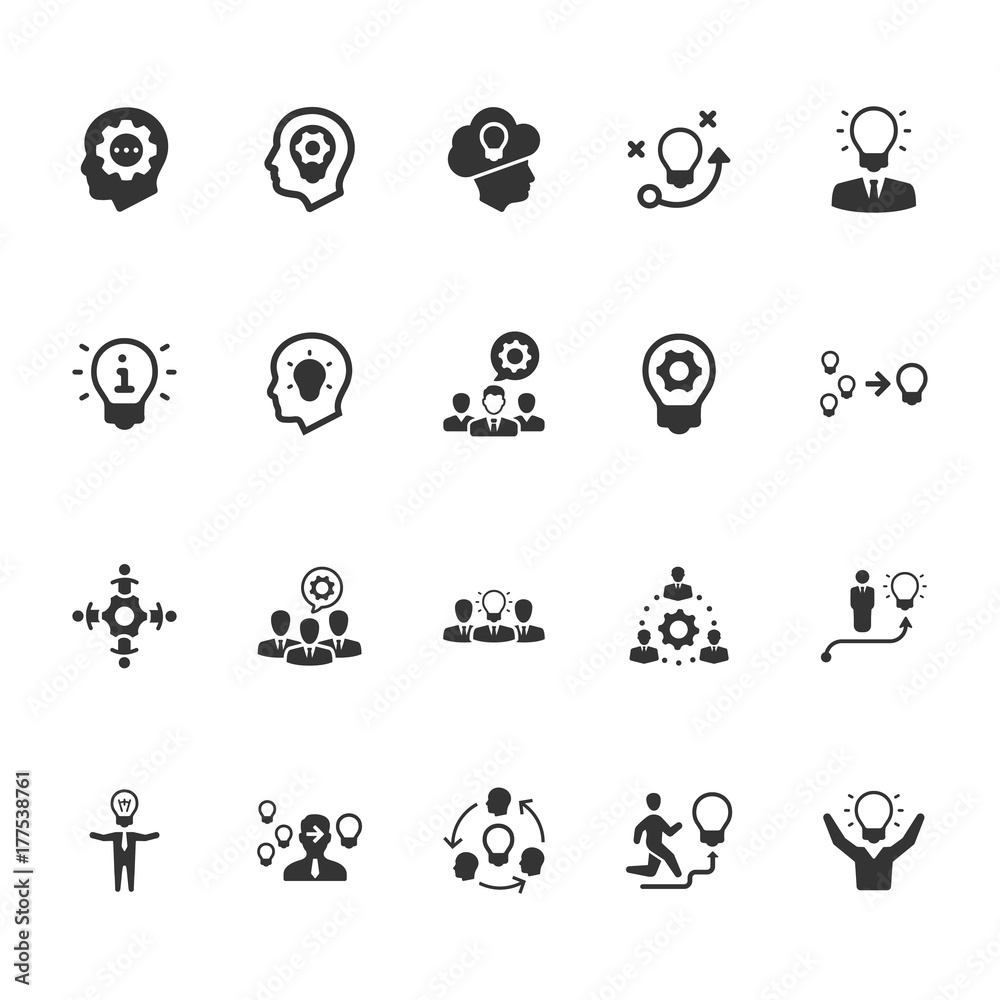 Brainstorming and Idea Development Icons Brainstorming and Idea Development Icons
