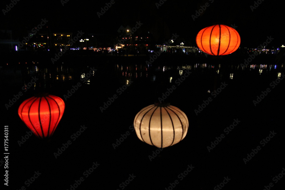 Lanterns at hoi an night market Vietnam.