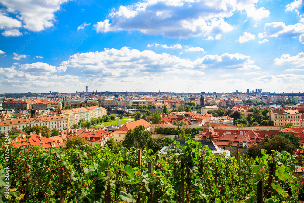 Panorama of Prague old town, Czech Republic