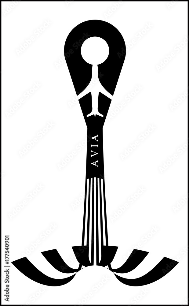 Fototapeta premium vector graphic emblem of air travel