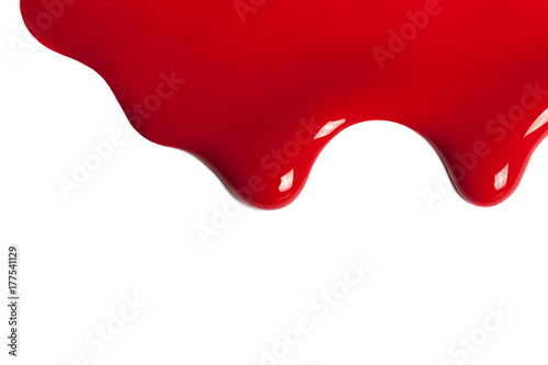 beautiful drip paint close up. drip red paint