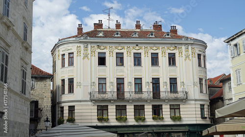 Photos old residential buildings in croatian town split