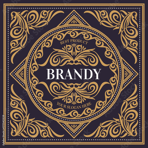 Vintage decorative brandy card