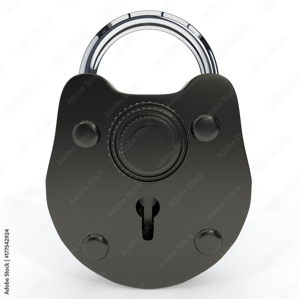Combination lock and key symbol, 3d render Combination lock and key symbol, 3d render