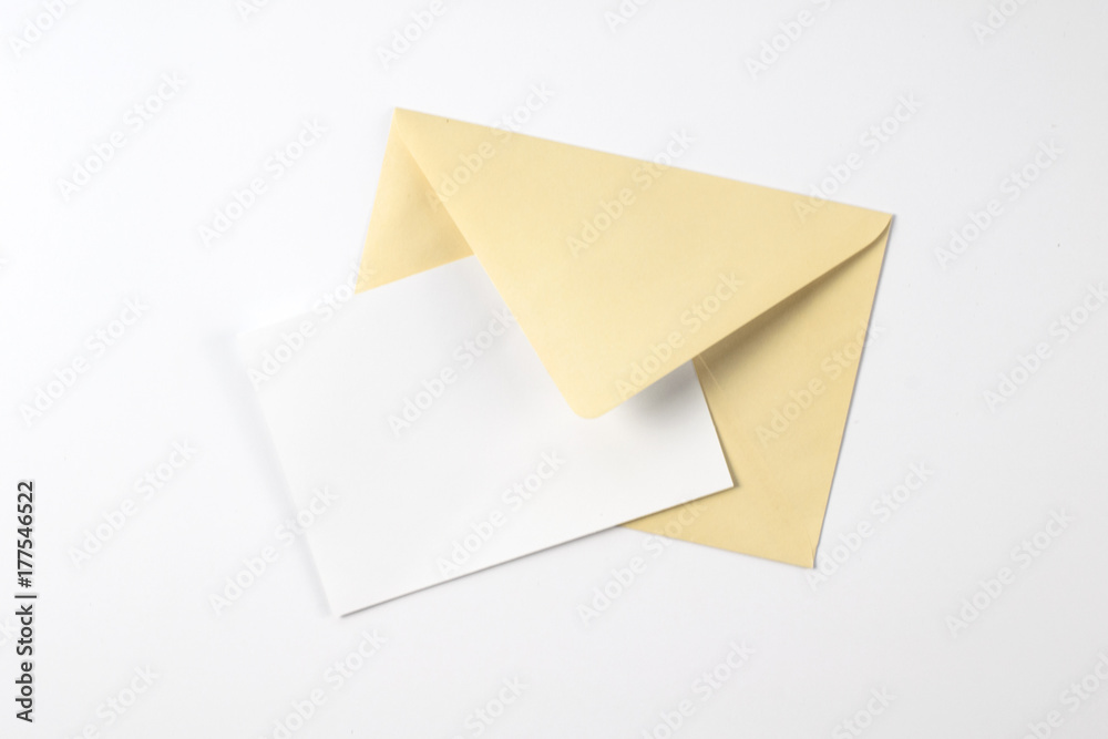 Blank envelope and post card isolated on white Blank envelope and post card isolated on white