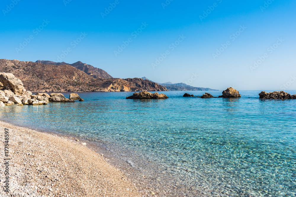 Apella beach on Karpathos island, Dodecanese, Greece Apella beach on Karpathos island, Dodecanese, Greece