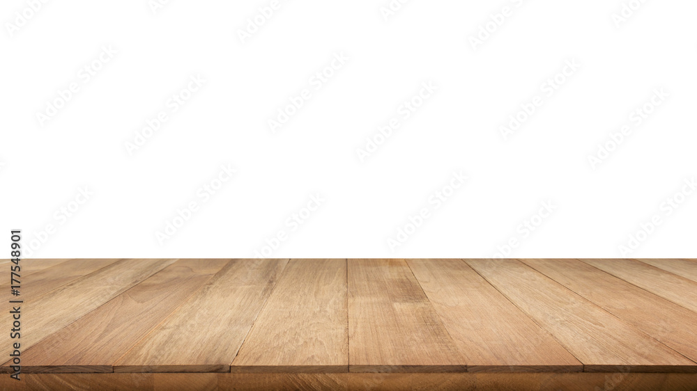 Real wood table top texture on white background.For create product display or key visual layout Real wood table top texture on white background.For create product display or key visual layout