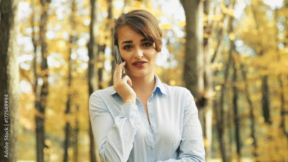 Woman talking on phone