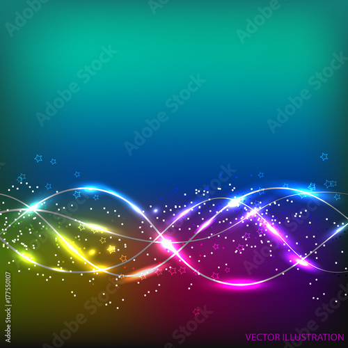 Colorfull abstract waves background. . Illustration in different colors. Vector illustration.