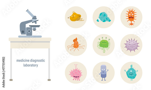 Medicine diagnostic laboratory. Scientific medical research of bacteria, diagnostics, treatment.