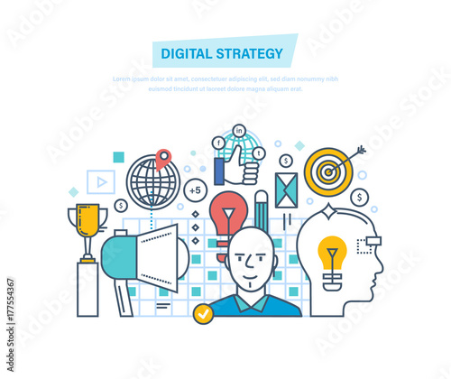 Digital strategy. Digital marketing, management, media planning, analysis, advertising.