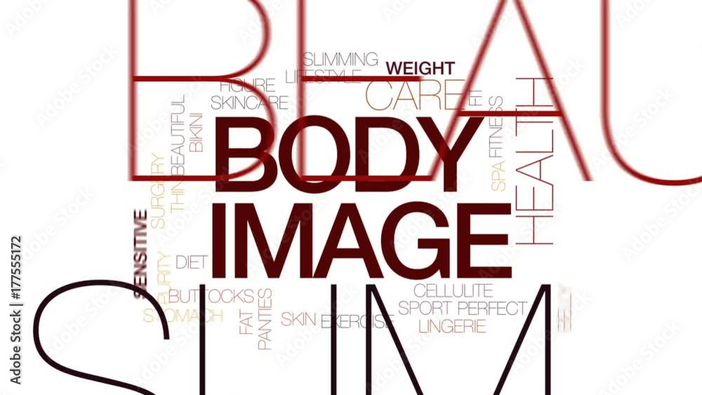 Body image animated word cloud, text design animation. Kinetic typography. Body image animated word cloud, text design animation. Kinetic typography.