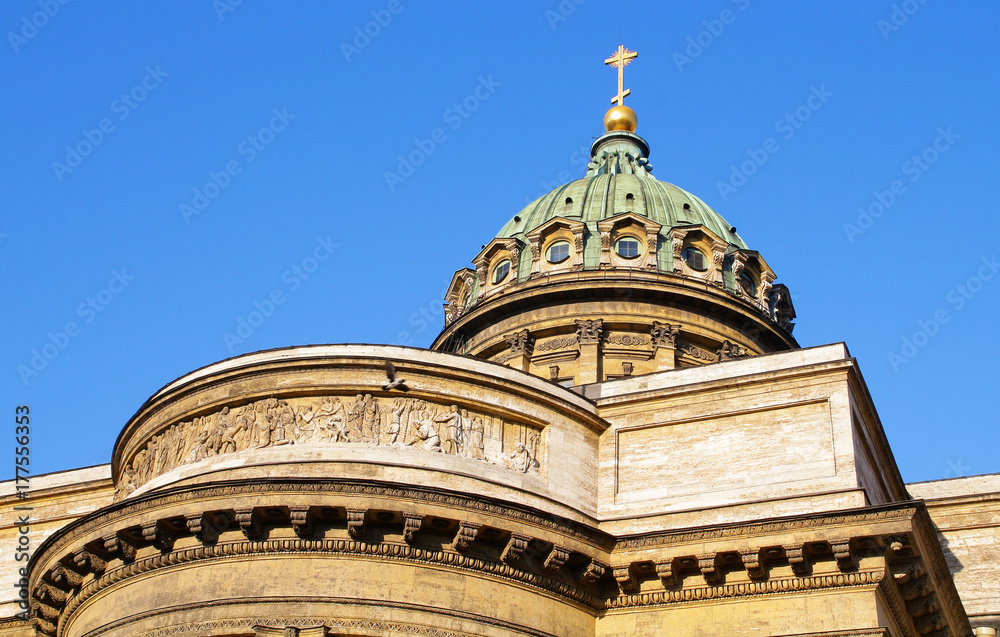 Dome of the Orthodox Cathedral of the Kazan Cathedral, St. Petersburg, Russia