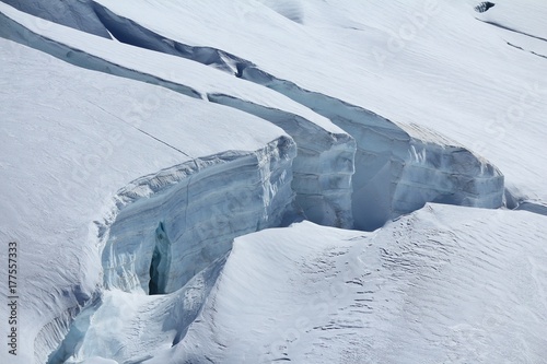 Large crevasse in the Aletsch glacier. photo