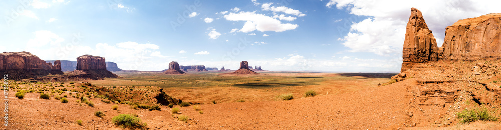 Fototapeta premium Panorama: The Artist Point - Monument Valley scenic panorama - Arizona, AZ, USA