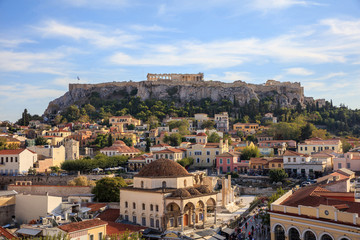 Papier peint photo Athènes Rocher de l'Acropole et Monastiraki  © Rawf8