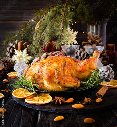 Baked turkey for Christmas or New Year