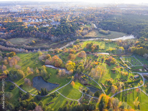 Aerial shot landscape at autumn,city Tallinn, Estonia photo