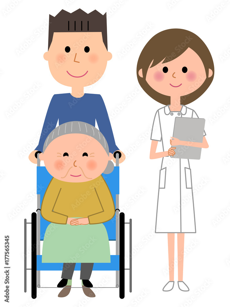看護師　車椅子の患者