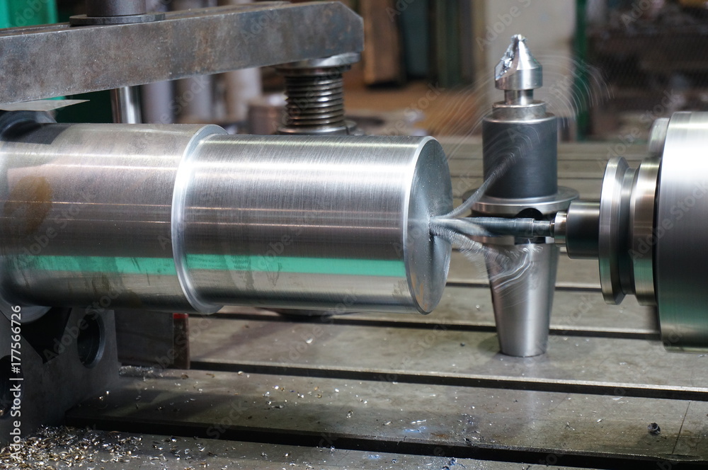 Close-up drilling machine making hole with annular cutter, core drill. Close-up drilling machine making hole with annular cutter, core drill.