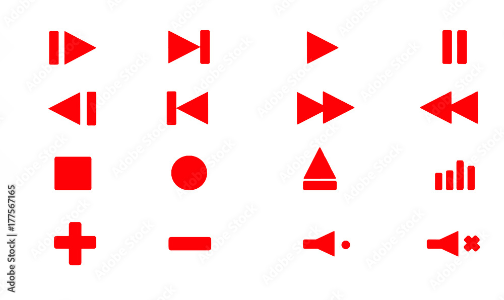 Collection of multimedia symbols in vector format. Collection of multimedia symbols in vector format.
