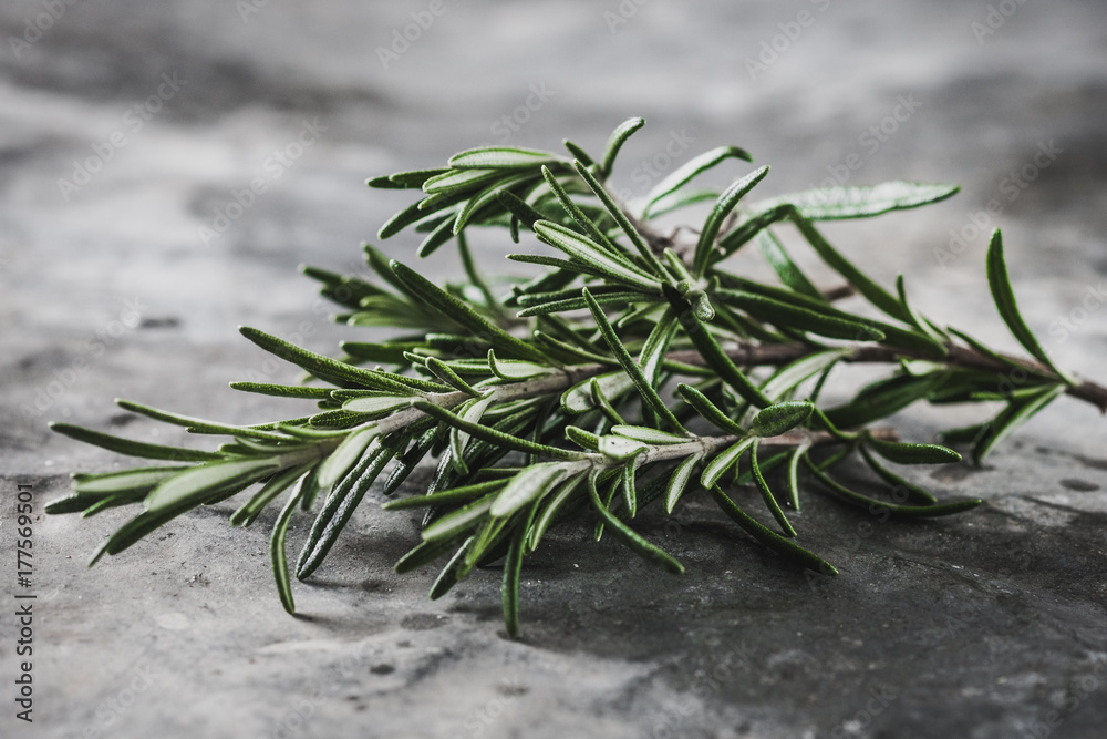 Rosemary on rustic background