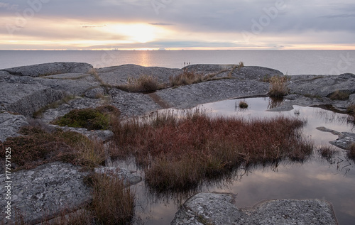 Photography Island in Stockholm archipelago at sunrise.
