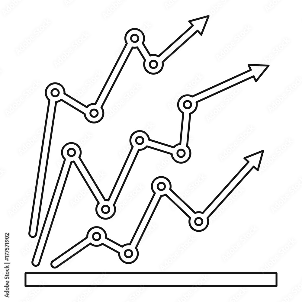 Chart icon vector thin line