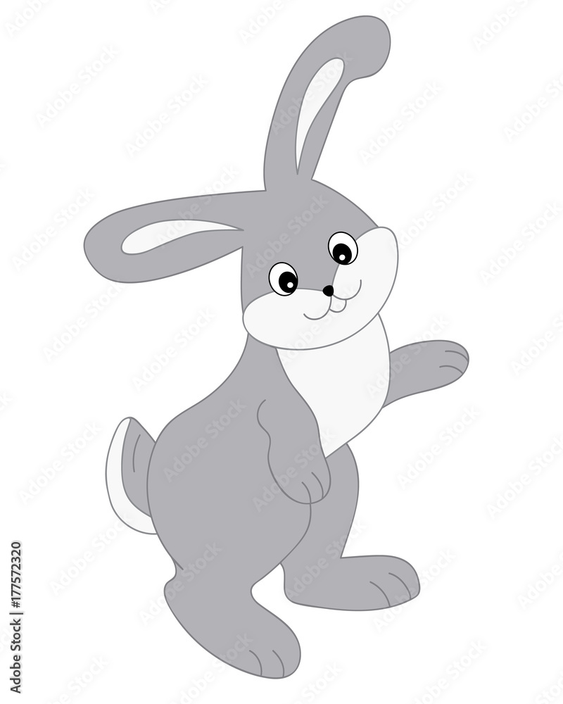 Obraz premium Vector Cute Cartoon Rabbit