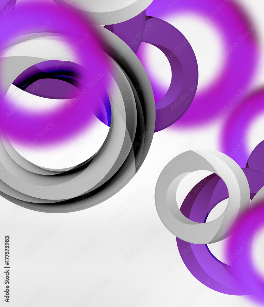 Abstract rings composition in grey 3d space with blurred effects Abstract rings composition in grey 3d space with blurred effects