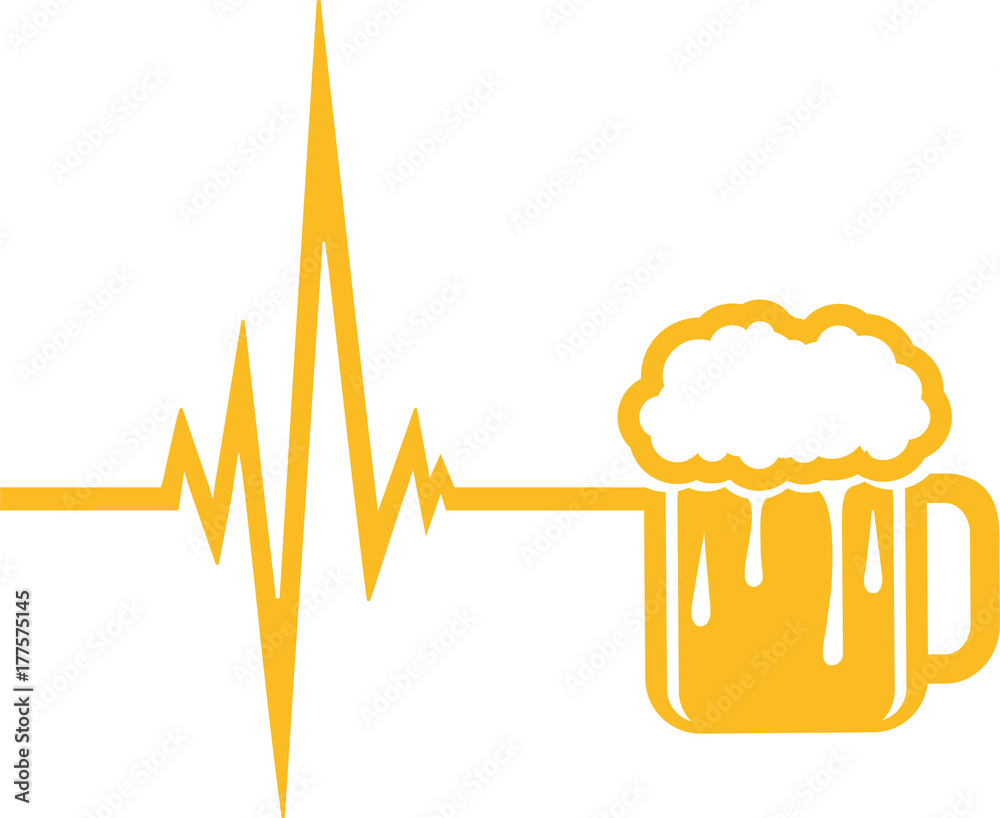 frequenz puls pulsschlag ausschlag bier krug oktoberfest trinken feiern  party alkohol flasche Stock Illustration | Adobe Stock