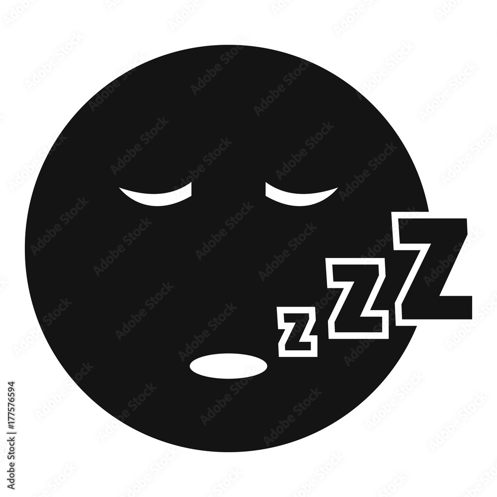 Sleep smile icon vector simple
