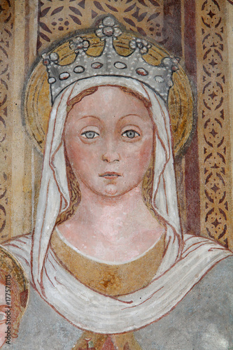Madonna in trono (particolare); affresco nella chiesa di San Vigilio a Pinzolo