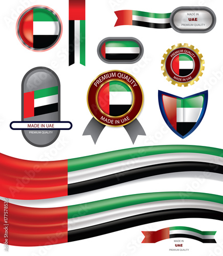 Abstract UAE Flag, Emirates Colors (Vector Art)