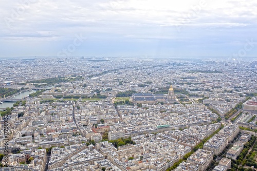 Dome and Paris view from an aerial view, France